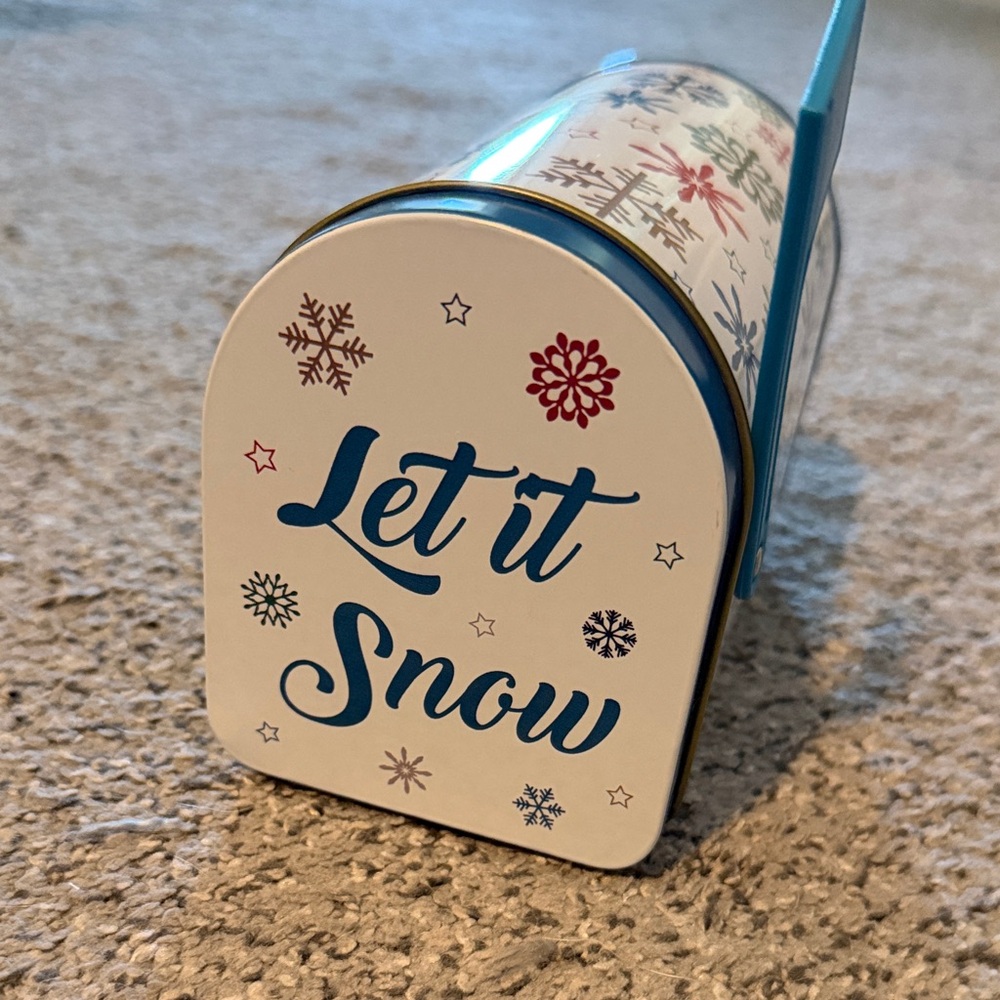 Holiday Mailbox Tin with Snowflake Design